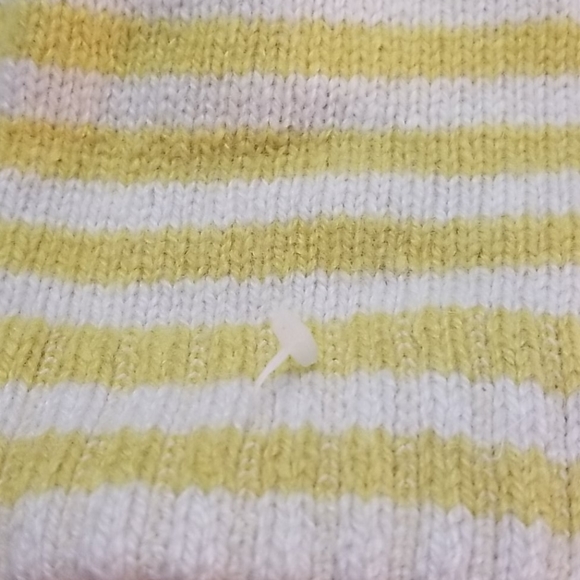 Yellow and white stripe long mittens one size NWT - Picture 3 of 4